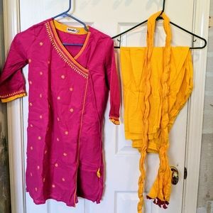 Girls 3-pc, 100% cotton authentic Indian wear
